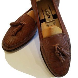 Susan Bennis Warren Brown Lizard Loafers 10D